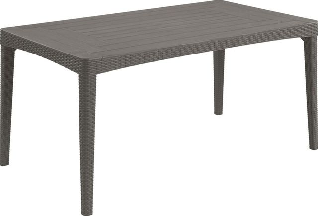 ALLIBERT GIRONA TABLE ROUND WAVES cappuccino (232028) - plastový záhradný stôl