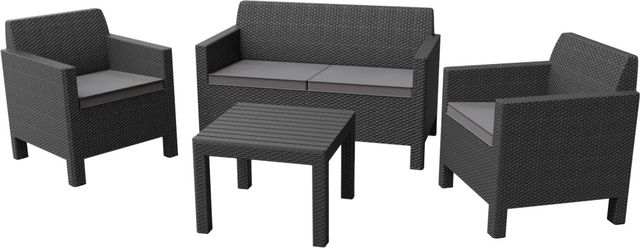 ALLIBERT ORLANDO SET WITH SMALL TABLE antracit/sivá (226515) - set záhradného nábytku