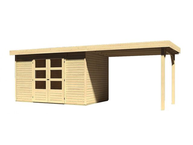 drevený domček KARIBU ASKOLA 4 + prístavok 280 cm (77733) natur LG1770