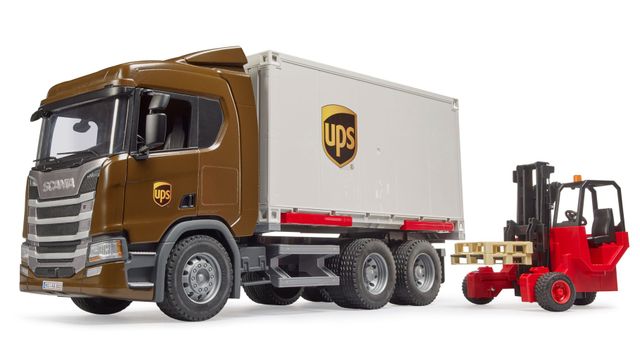 Logistická Scania UPS s vysokozdvižným vozíkom - Bruder 3582