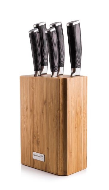 Sada nožov G21 Gourmet Stone 5 ks + bambusový blok